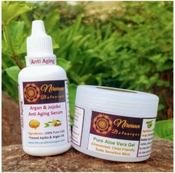 Argan, Jojoba Anti Aging Serum and Aloe Vera Gel