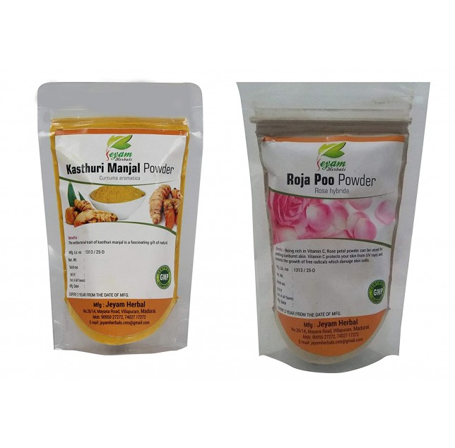 Herbals Kasthuri Manjal Powder and Roja Poo Powder