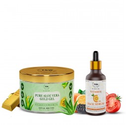 Pure aloe vera gold gel and vitamin c Face serum